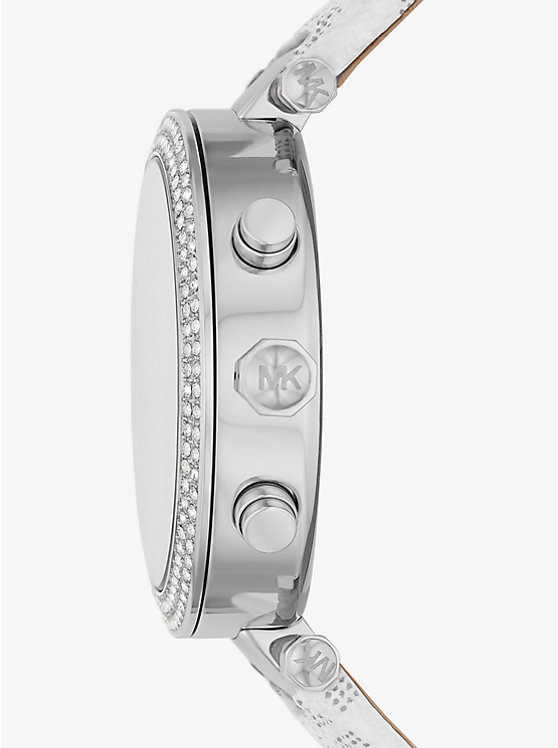 Oversized Parker Pavé Silver-Tone and Logo Watch image number 1