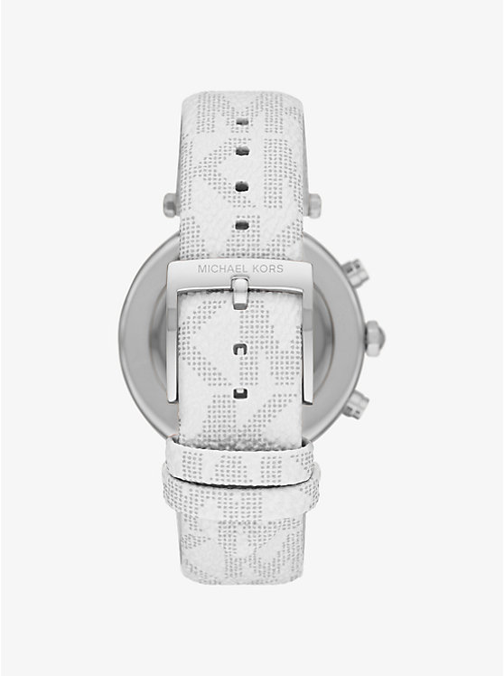 Oversized Parker Pavé Silver-Tone and Logo Watch image number 2