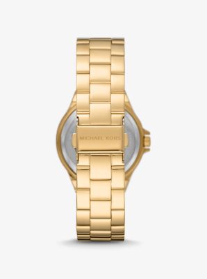 Horloge Lennox, goudkleurig met siersteentjes en logo image number 2
