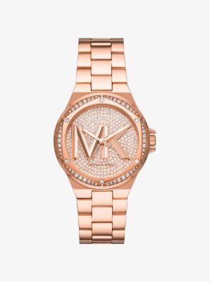 Reloj Lennox en tono dorado rosa con incrustaciones image number 0