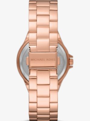 Lennox Pavé Logo Rose Gold-Tone Watch | Michael Kors Canada