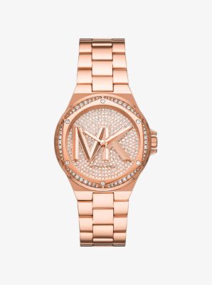Michael Kors Women's Ritz Rose-Gold Chronograph Crystal Set Watch MK6485 -  First Class Watches™
