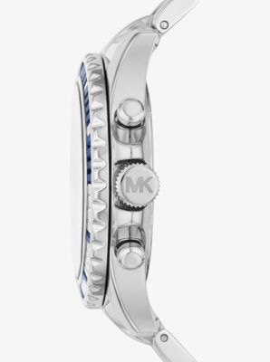 Thumbnail - MK Übergroße Armbanduhr Everest Im Silberton Mit Pavé - Silberton - Michael Kors