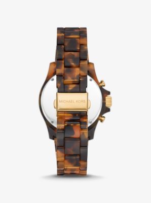 Michael kors rose outlet gold tortoise shell watch