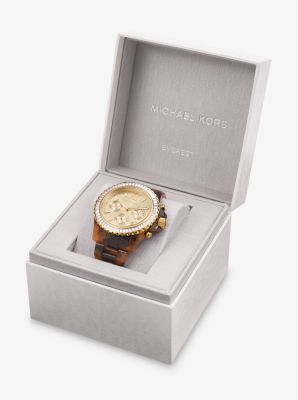 Michael kors rose hotsell gold tortoise shell watch