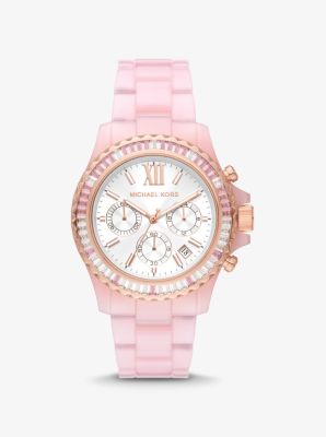 Michael kors pink dial watch best sale