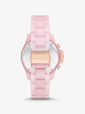 Oversized Everest Pavé Rose Gold-Tone and Bio-Based Acetate Watch