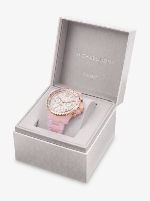 Oversized Everest Pavé Rose Gold-Tone and Bio-Based Acetate Watch