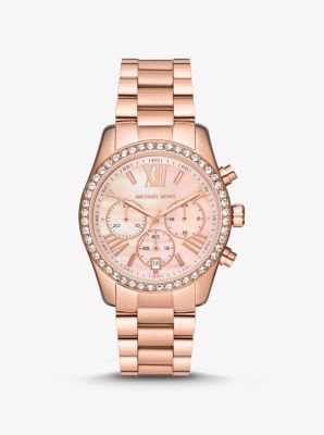 Reloj Lexington en tono dorado rosa con incrustaciones image number 0