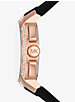 Montre Sydney surdimensionnée de ton or rose à pavé et à bracelet en silicone image number 1