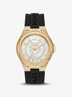 Montre Lennox surdimensionn e dor e pav et bracelet en