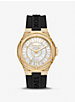 Oversized Lennox Pavé Gold-Tone and Silicone Watch image number 0