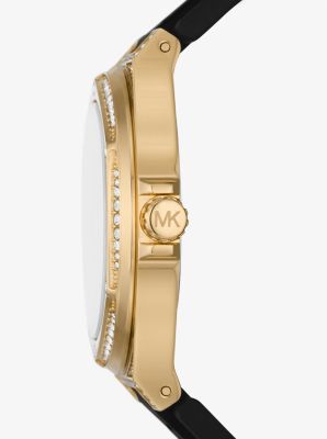 Reloj Lennox oversize de silicona dorado con incrustaciones image number 1