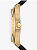 Montre Lennox surdimensionnée dorée à pavé et à bracelet en silicone image number 1