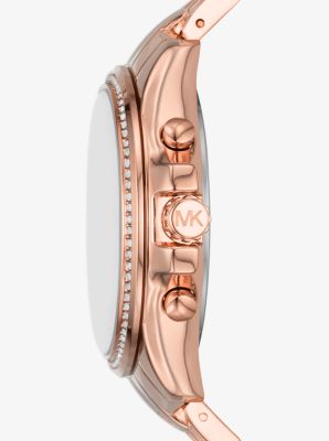 Oversized Pilot Pavé Rose Gold-Tone Watch