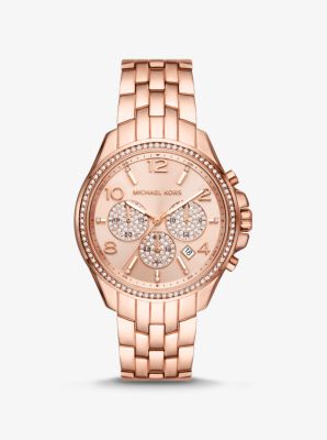 Oversized Cunningham Rose Gold-Tone and Silicone Watch | Michael Kors