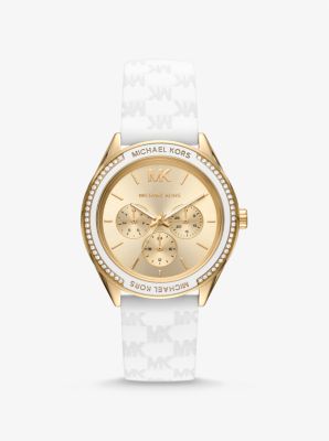 Oversized Jessa Gold-Tone and Embossed Silicone Watch | Michael 