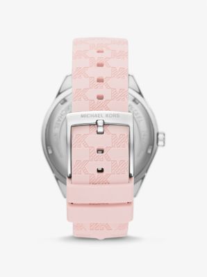 Party Wear Fancy Ladies Pink Leather Strap Watch