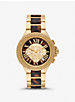 Oversized Camille Pavé Gold-Tone and Tortoiseshell Acetate Watch image number 0