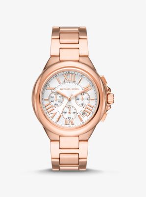 Michael Kors Women's Ritz Rose-Gold Chronograph Crystal Set Watch MK6485 -  First Class Watches™