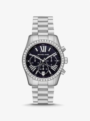 Michael kors pave sale watch silver