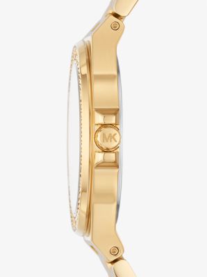 Horloge Lennox, miniformaat, goudkleurig met siersteentjes image number 1
