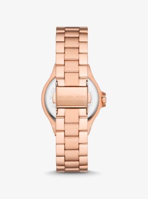 Mini Lennox Pavé Rose Gold-Tone Watch | Michael Kors Canada