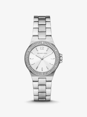 Horloge Lennox, miniformaat, zilverkleurig met siersteentjes image number 0