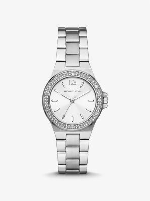 Mini Lennox Pavé Silver-Tone Watch | Michael Kors Canada