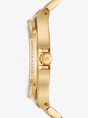 Oversized Lennox Animal Pavé Gold-Tone Watch image number 1