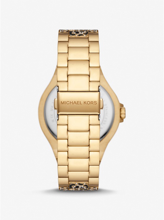 Michael Kors Oversized Lennox Animal Pavé Gold-Tone Watch - Big Apple Buddy