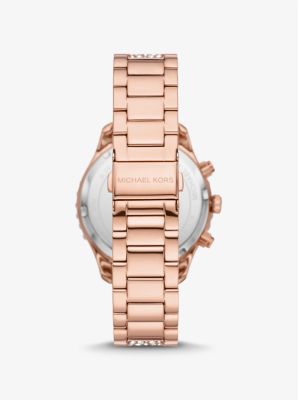 Oversized Layton Pavé Rose Gold-Tone Watch | Michael Kors