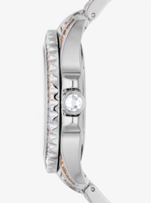 Limited-Edition Oversized Everest Two-Tone Pavé Silver-Tone Watch 