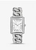 Oversized Emery Pavé Silver-Tone Curb-Link Watch image number 0