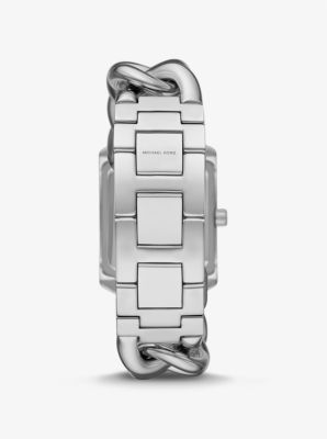 Horloge Emery, oversized, zilverkleurig en met grote schakels en siersteentjes, image number 2