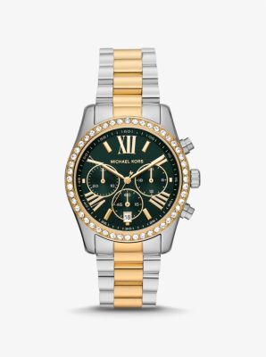 Oversized Lexington Pavé Two-Tone Watch image number 0