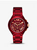 Oversized Camille Red-Tone Stainless Steel Watch image number 0