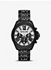 Oversized Wren Pavé Logo Black-Tone Watch image number 0