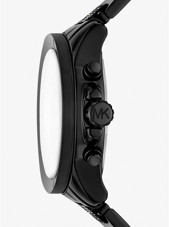 Oversized Wren Pavé Logo Black-Tone Watch image number 1