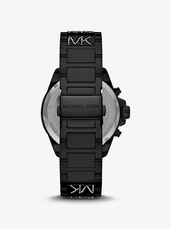 Oversized Wren Pavé Logo Black-Tone Watch image number 2