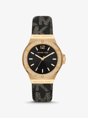 Lennox Pavé Gold-Tone and Logo Watch | Michael Kors