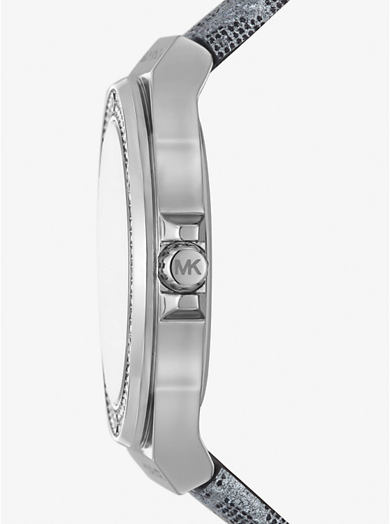 Lennox Pavé Silver-Tone and Logo Watch image number 1