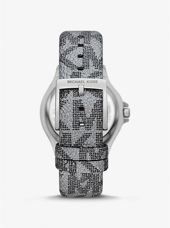 Lennox Pavé Silver-Tone and Logo Watch image number 2