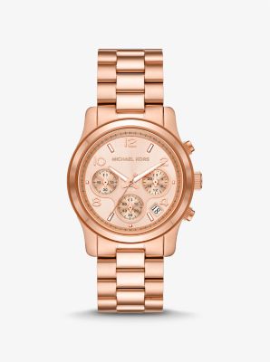 Michael Kors Women's Runway Rose-Goldtone Chronograph Watch Rose Gold