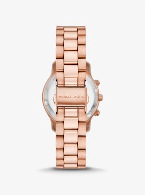 Michael Kors Women's Runway Rose-Goldtone Chronograph Watch Rose Gold