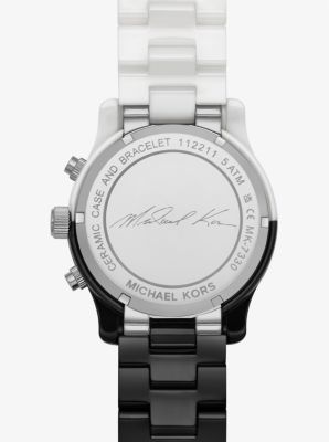 Michael kors black hot sale ceramic watch women's