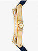 Montre Lennox surdimensionnée dorée à pavé et à bracelet en silicone image number 1