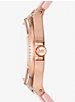 Montre Lennox surdimensionnée de ton or rose à pavé et à bracelet en silicone image number 1
