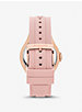 Oversized Lennox Pavé Rose Gold-Tone and Silicone Watch image number 2