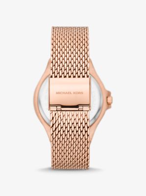 Reloj Lennox de malla en tono dorado rosa con incrustaciones image number 2